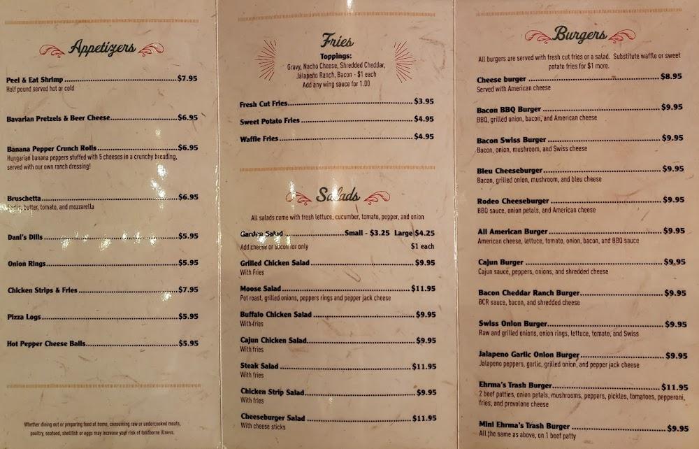 Dirty Ehrma's Cornerside Tavern Menu image 1